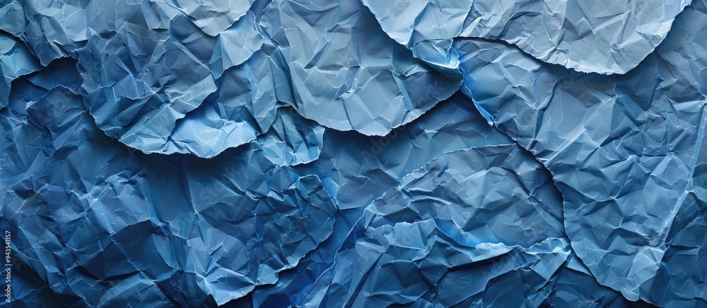 Fototapeta premium Denim colored painted paper texture serves as an abstract blue background with copy space image