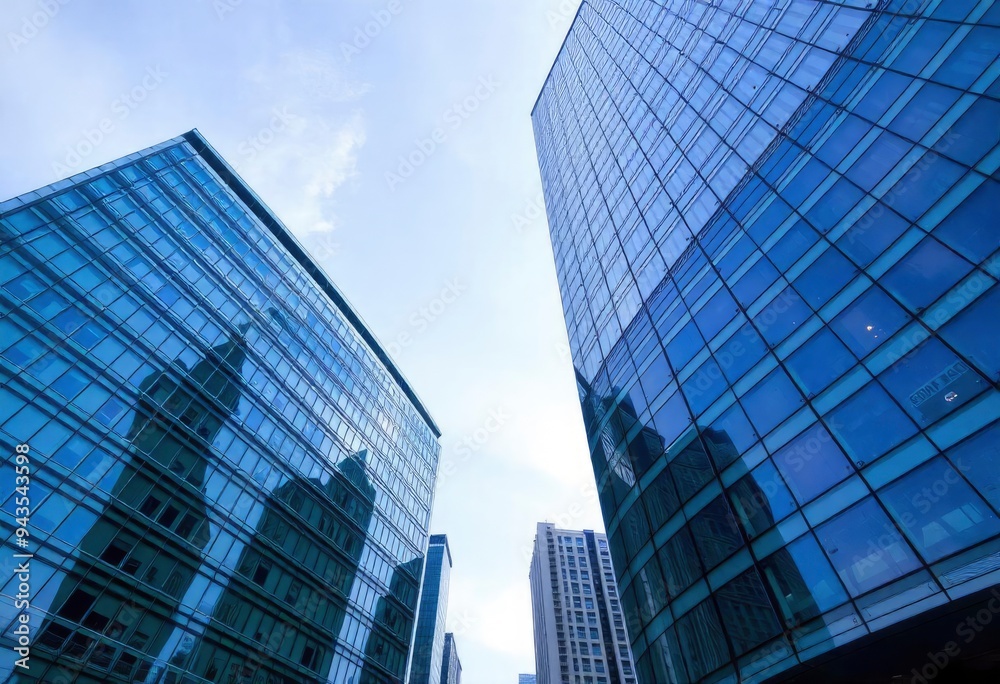 Office building glass and city skyline, ai Office building glass and city skyline, ai