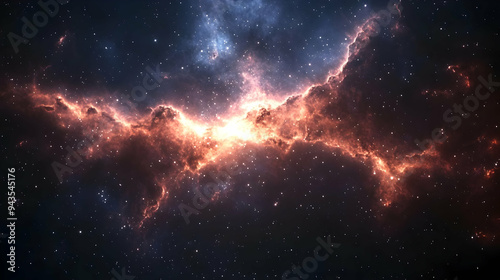 A cosmic nebula shines with...
