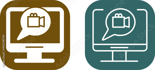 Video Communication Vector Icon