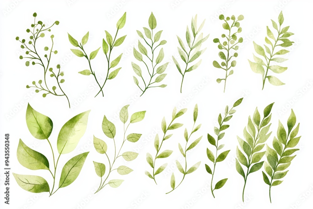 Flowers, leaves, and branches set isolated on transparent background, bouquets greeting card or wedding invitation, decoration clip art mockup.