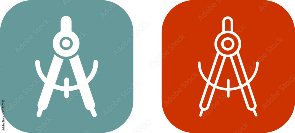 Geometrical Compass Vector Icon Geometrical Compass Vector Icon