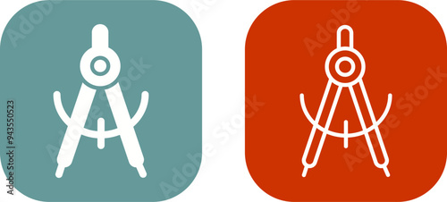 Geometrical Compass Vector Icon
