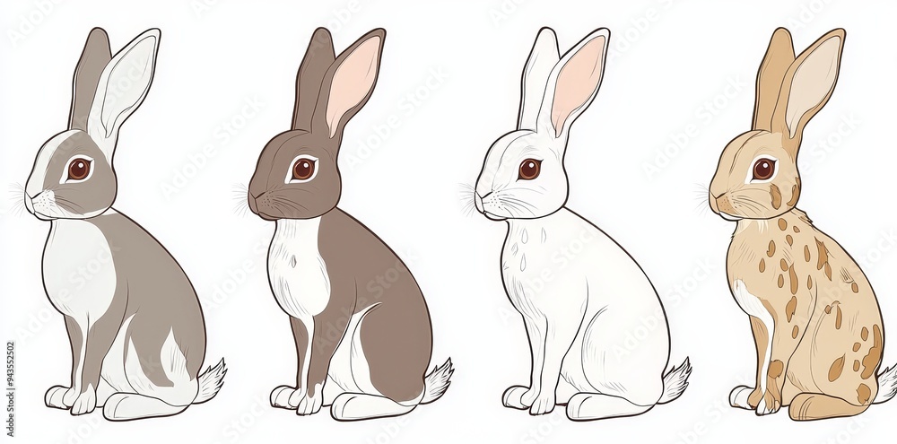 The studio portrait contains a cute bunny running on the floor, an adorable fluffy rabbit sniffing, and an isolated transparent png background. The studio portrait contains a cute bunny running on the floor, an adorable fluffy rabbit sniffing, and an isolated transparent png background.