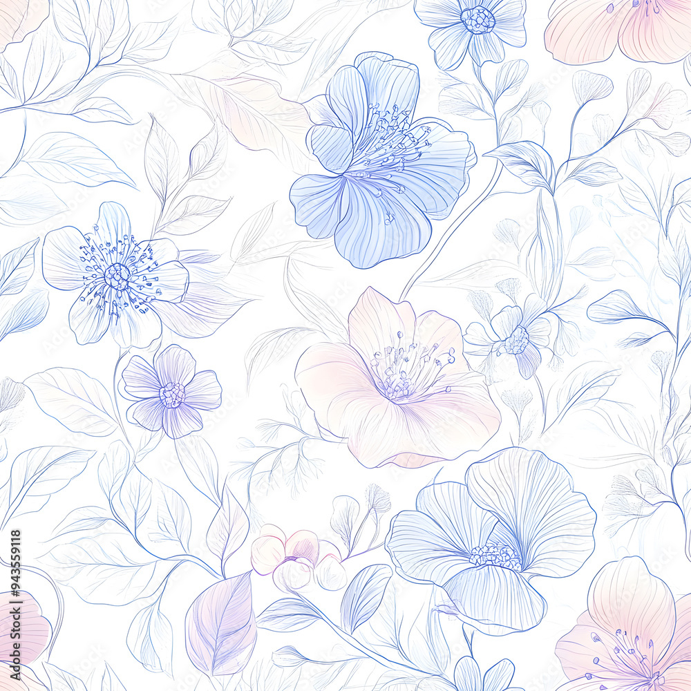 floral and leaf seamless patterns in doodle-style tile designs with graphic format. floral and leaf seamless patterns in doodle-style tile designs with graphic format.