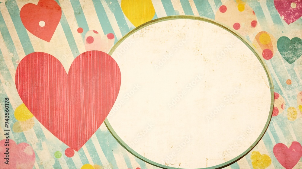 Colorful heart patterns on a textured background, perfect for love messages. Colorful heart patterns on a textured background, perfect for love messages.