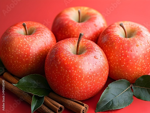 Apple Still Life - Vibrant Group of Red McIntosh Apples Set Against a Minimalistic Background Enhancing Their Natural Beauty and Freshness for Food Photography photo