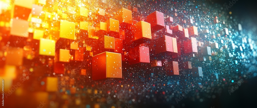 Obraz premium Modern 3D background with pastel colored squares generative AI illustration