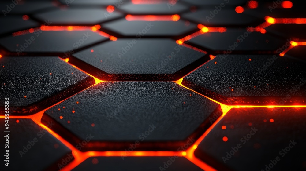 Dark geometric hexagon three-dimensional abstract background illustration. Stock photo Dark geometric hexagon three-dimensional abstract background illustration. Stock photo