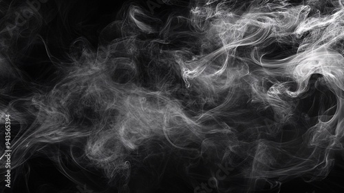 Abstract white smoke swirling against a dark background, creating a mystic atmosphere.