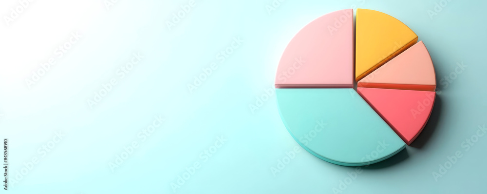 Performance metric icon, circular chart with segments, 3D illustration Performance metric icon, circular chart with segments, 3D illustration