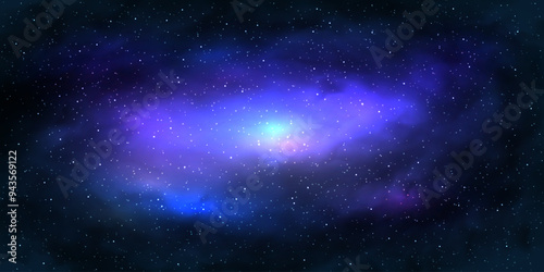 Sky galaxy cloud nebula stars dark night universe milky way cosmos vector background