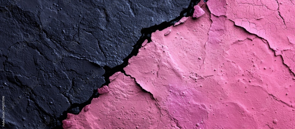 Naklejka premium Close up of textured pink and black paper ideal for banner backgrounds with copy space image