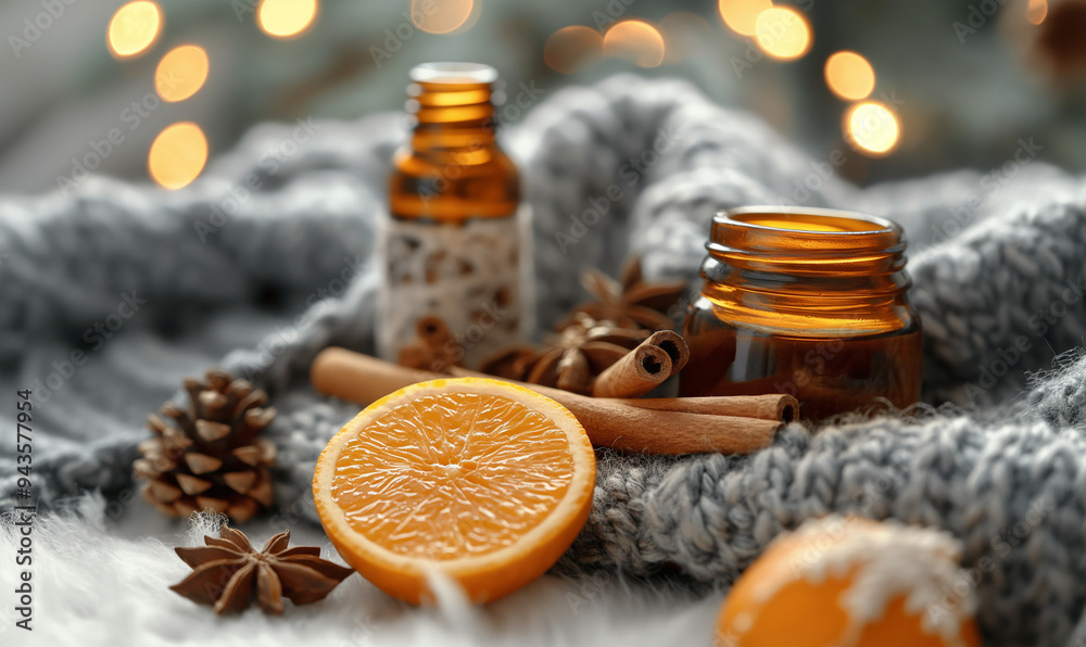 Cinnamon aromatic essential oil and cinnamon sticks on a wooden background. Aromatherapy. Organic cosmetic oil. Spa concept. Place for text. Copy space. Cinnamon aromatic essential oil and cinnamon sticks on a wooden background. Aromatherapy. Organic cosmetic oil. Spa concept. Place for text. Copy space.