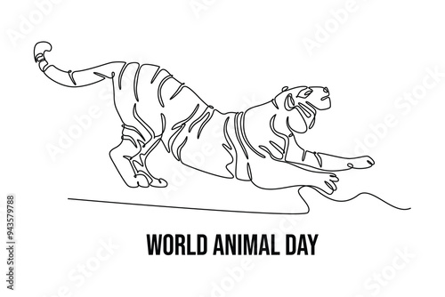Simple continuous line drawing off animals group. Animals minimalist concept. Single line draw design vector