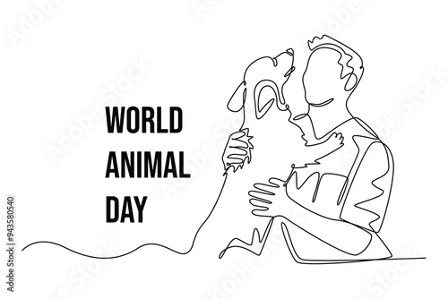 Simple continuous line drawing off animals group. Animals minimalist concept. Single line draw design vector