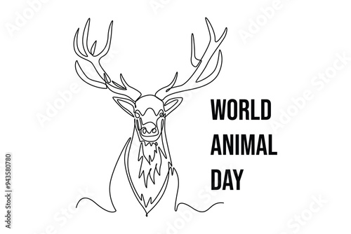 Simple continuous line drawing off animals group. Animals minimalist concept. Single line draw design vector