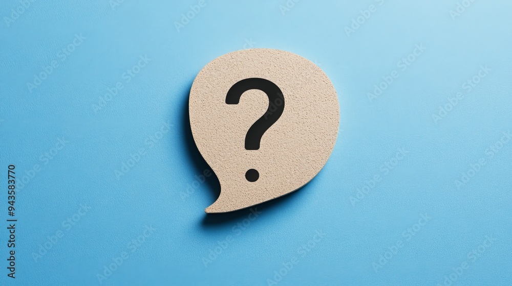 An image depicting a question mark with a speech bubble on a blue background, suggesting a question or inquiry. The question mark is often used to express uncertainty An image depicting a question mark with a speech bubble on a blue background, suggesting a question or inquiry. The question mark is often used to express uncertainty