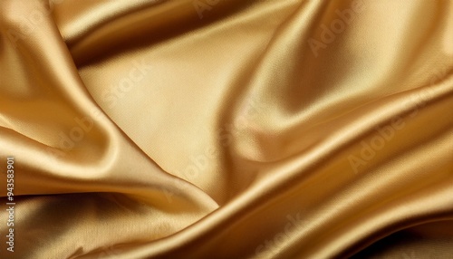 gold silk wavy fabric background generative ai