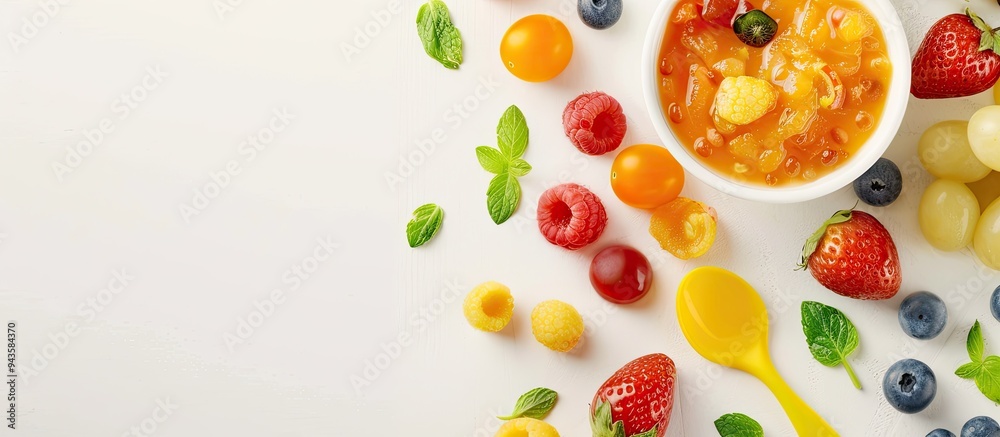Baby food and nutrition concept with copy space image Baby food and nutrition concept with copy space image
