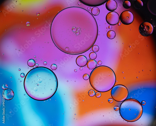 Gorgeous background with pink, blue and orangebubbles