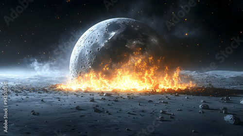 A fiery explosion erupts on...