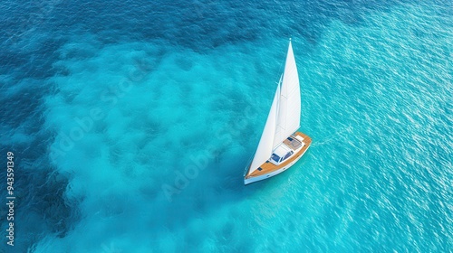 Sailboat in the Blue Ocean.