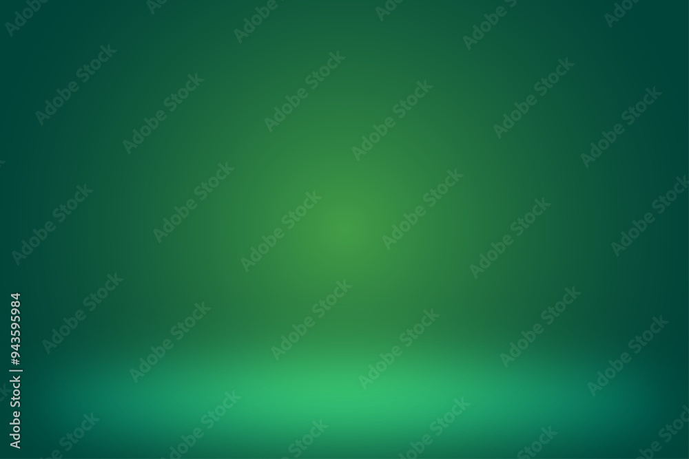 © Oracha - Abstract green gradient studio room background, 3d empty soft smooth blur backdrop like in a room with spot lights shining on the floor or on the stage, vector illustration design for product display © Oracha - Abstract green gradient studio room background, 3d empty soft smooth blur backdrop like in a room with spot lights shining on the floor or on the stage, vector illustration design for product display