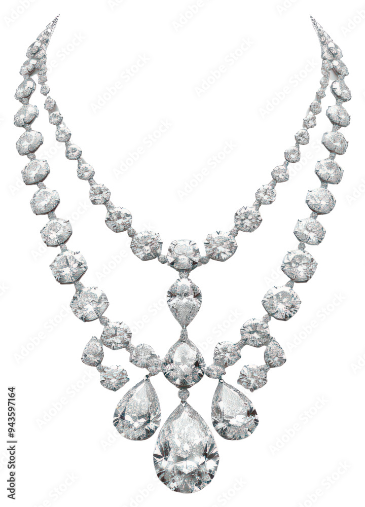 PNG Elegant diamond necklace jewelry piece PNG Elegant diamond necklace jewelry piece