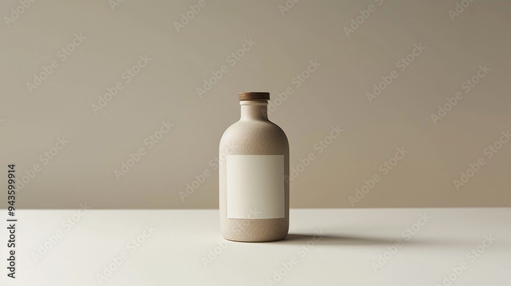 Ethereal Glass Elegance: A Pristine Bottle on a Clean Background Ethereal Glass Elegance: A Pristine Bottle on a Clean Background