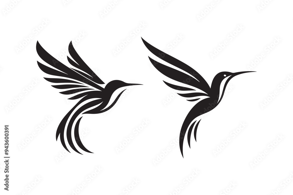 Obraz premium Hummingbird silhouette vector illustration