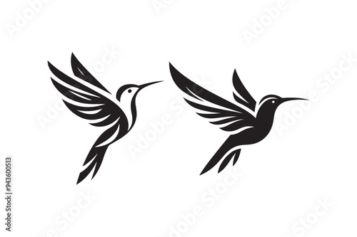 Hummingbird silhouette vector illustration