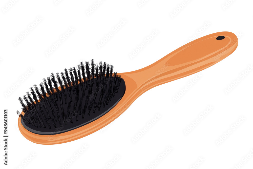 A stylish hairbrush designed for effective detangling and smoothing of hair, perfect for daily grooming and styling. Isolated on transparent background. A stylish hairbrush designed for effective detangling and smoothing of hair, perfect for daily grooming and styling. Isolated on transparent background.