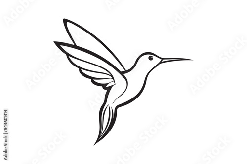 Hummingbird silhouette vector illustration