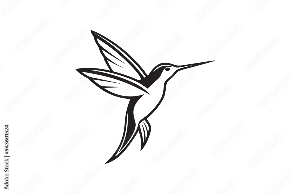 Obraz premium Hummingbird silhouette vector illustration