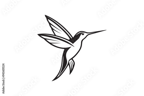 Hummingbird silhouette vector illustration