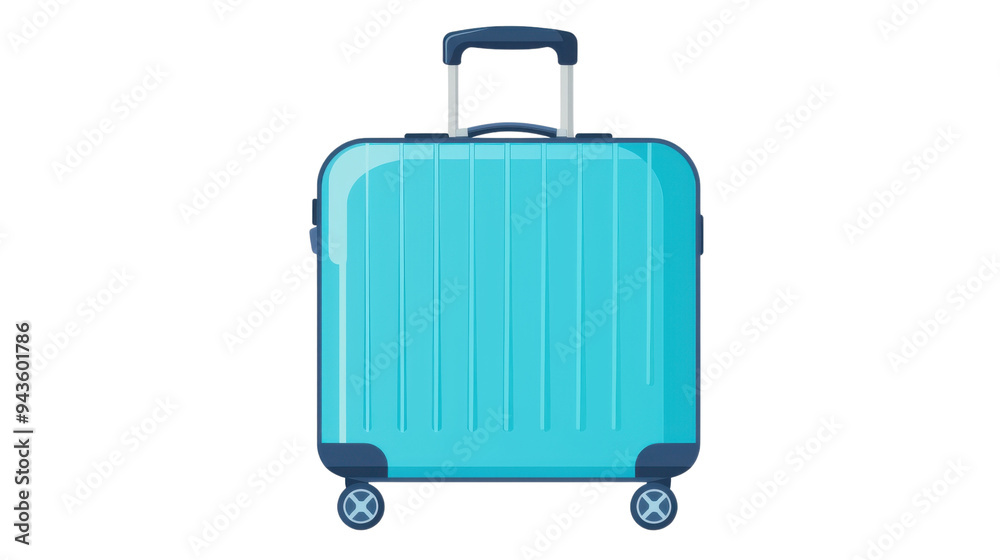 A vibrant blue suitcase with a sleek design, perfect for travel, featuring four wheels for easy maneuverability on journeys. Isolated on transparent background. A vibrant blue suitcase with a sleek design, perfect for travel, featuring four wheels for easy maneuverability on journeys. Isolated on transparent background.