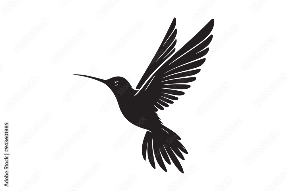 Obraz premium Hummingbird silhouette vector illustration