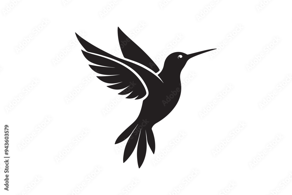 Fototapeta premium Hummingbird silhouette vector illustration