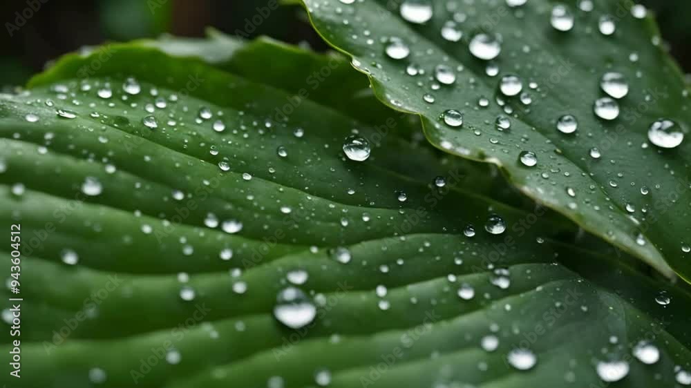 Close-Up Video of Water Droplets Resting on Delicate Leaves Close-Up Video of Water Droplets Resting on Delicate Leaves