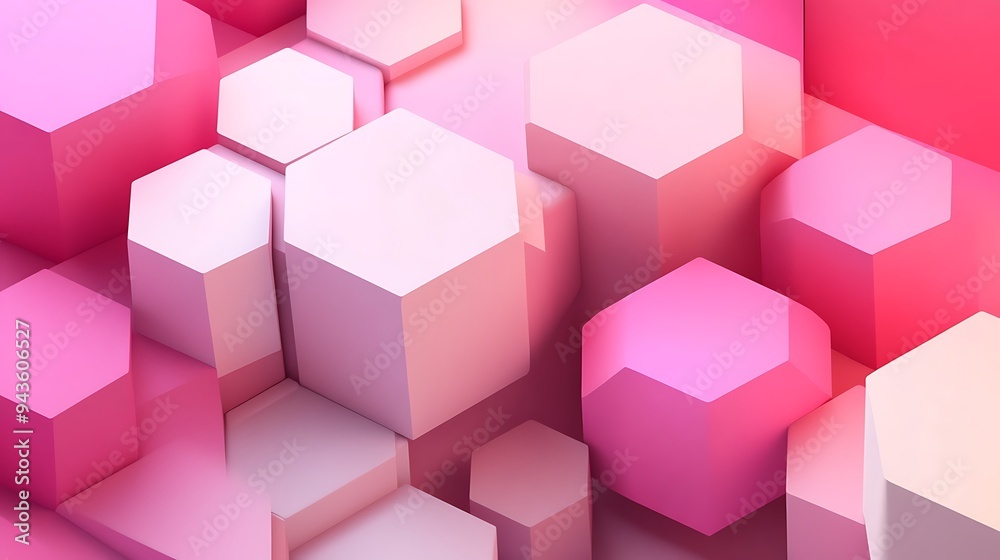 Abstract Pink and White Hexagonal Pattern Abstract Pink and White Hexagonal Pattern