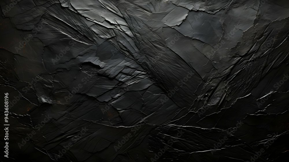 Black Slate Texture Background - Dark Stone Abstract Pattern