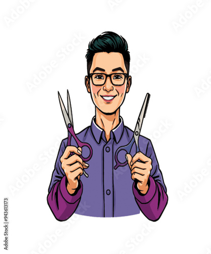 illustration for a professional logo Berber Shoop.eps