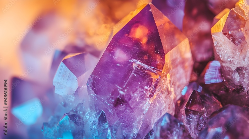 Captivating Crystalline Cluster - Radiant Quartz Gem Formation in Vibrant Hues Captivating Crystalline Cluster - Radiant Quartz Gem Formation in Vibrant Hues