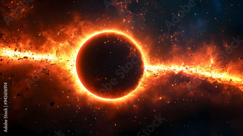 A fiery planet engulfed in ...