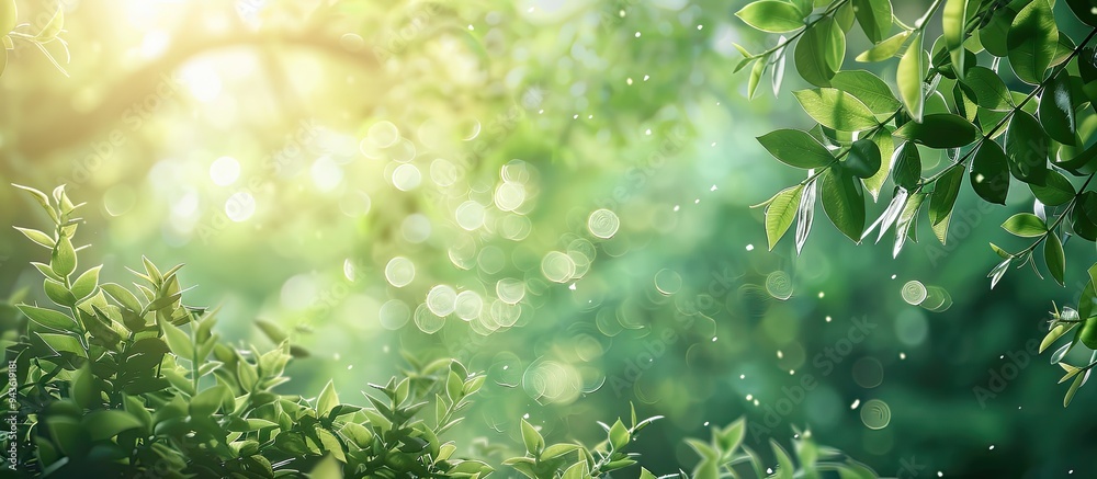 Blurry foliage background on a sunny day with bokeh effects providing a copy space image Blurry foliage background on a sunny day with bokeh effects providing a copy space image