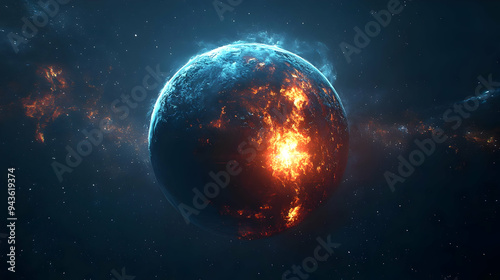 A fiery planet erupts with ...