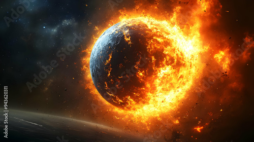 A fiery planet explodes in ...