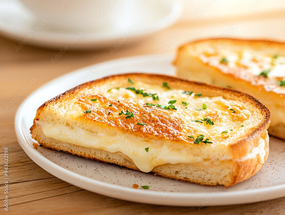 Intimate French cafe setting with a croquemonsieur, goldenbrown and oozing with cheese, paired with a small cup of espresso, morning sunlight streaming through the window Intimate French cafe setting with a croquemonsieur, goldenbrown and oozing with cheese, paired with a small cup of espresso, morning sunlight streaming through the window