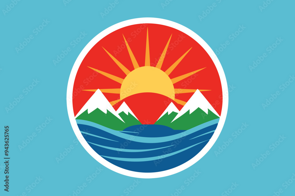 Obraz premium Round logo with blue background G.eps